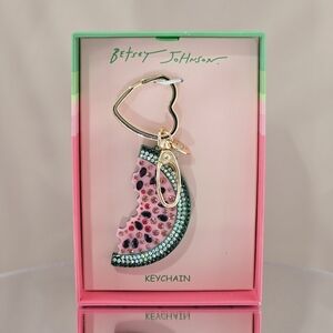 Betsey Johnson Watermelon Keychain Purse Bag Charm Summer Vacation Fruit Trendy